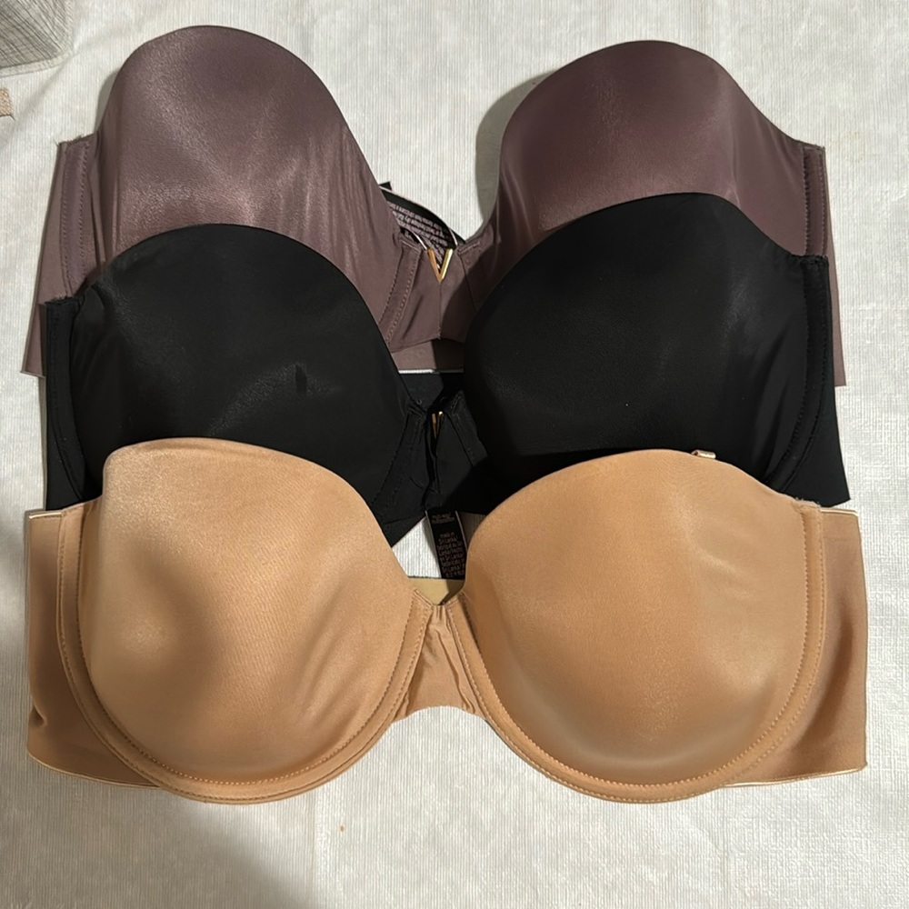 3 pack of Victoria Secret strapless bras size 36D